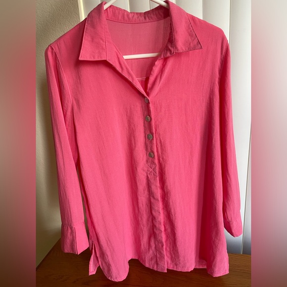 Fridaze Tops - Fridaze Eleanor Linen Blouse Pink Size S